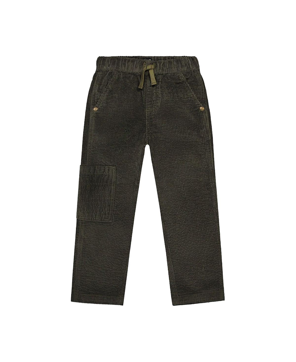 Deux par Deux Boys' Stretch Corduroy Cargo Pocket Drawstring Waist Pants - Little Kid, Big Kid