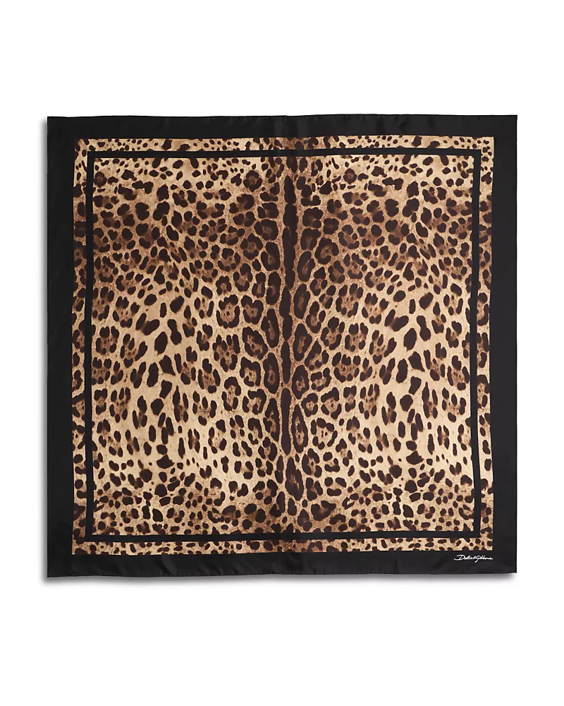 Dolce & Gabbana Leopard Print Silk Twill Scarf