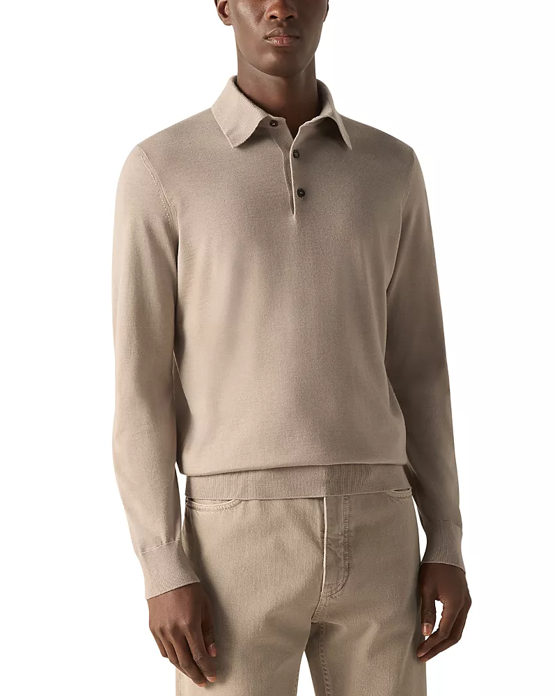 Zegna Cashseta Cashmere Blend Polo Shirt