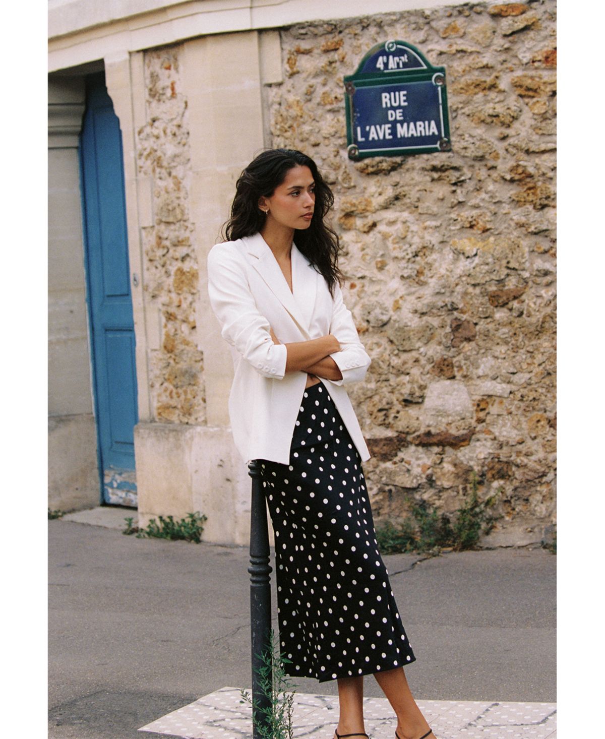 Ennis Satin Polka Dot Midi Skirt thumbnail 2