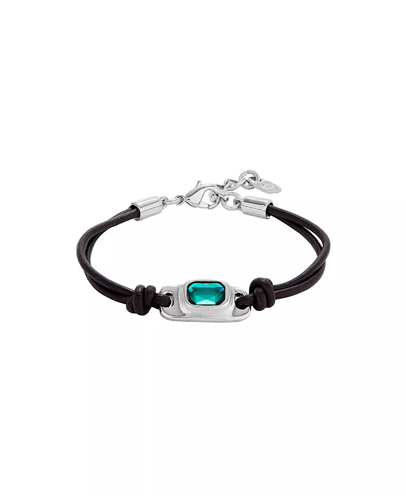 UNOde50 Sterling Silver Plated Leather Bracelet