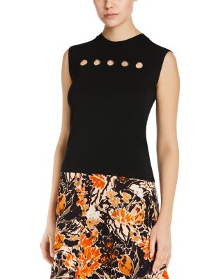 Cotton Crewneck Cutout Top 