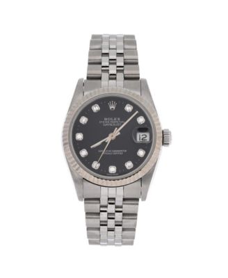  Oyster Perpetual Datejust Automatic Watch in Stainless Steel and White Gold with Diamond Markers 31mm