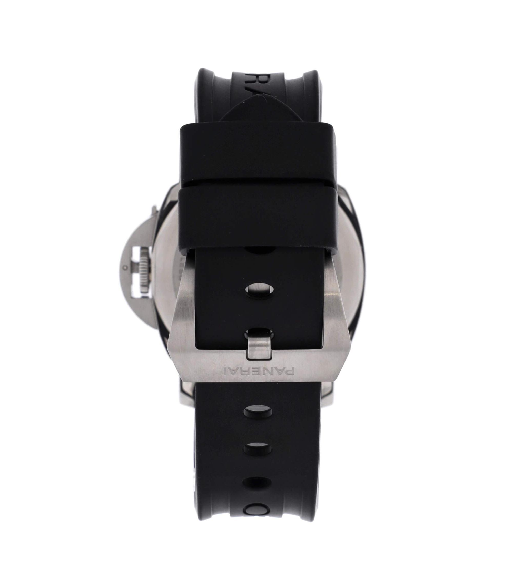 Luminor Base Logo Manual Watch in Stainless Steel and Rubber 44mm — Image 4