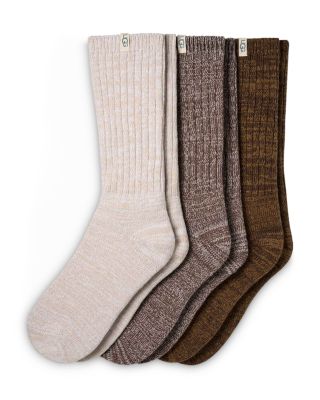 Rib Knit Slouchy Crew Socks, Pack of 3