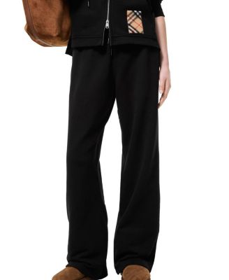  Check Label Cotton Track Pants
