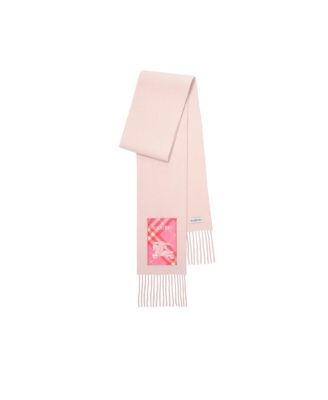  Narrow Check Label Cashmere Scarf