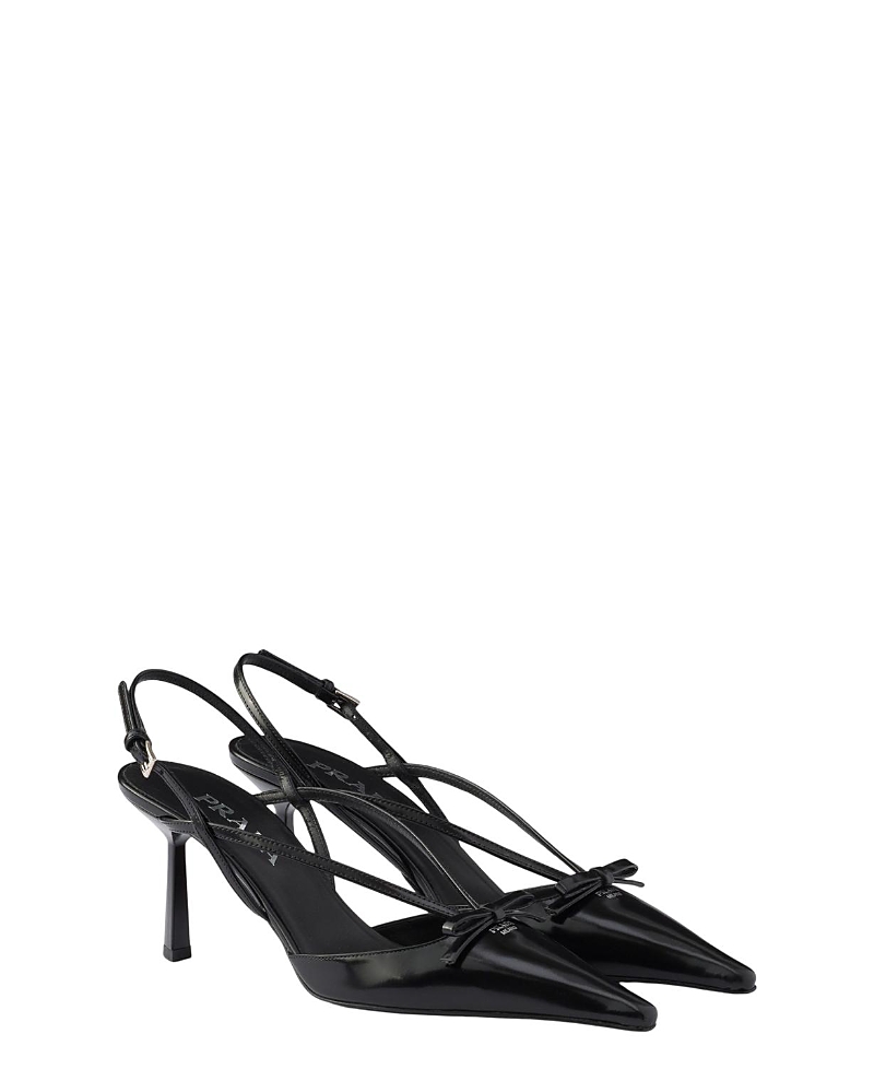 Prada Women's Brushed Leather Slingback Pumps