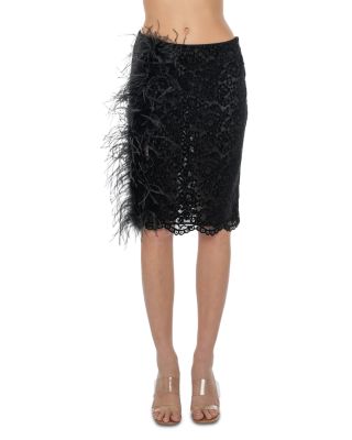 Feather Trim Lace Skirt