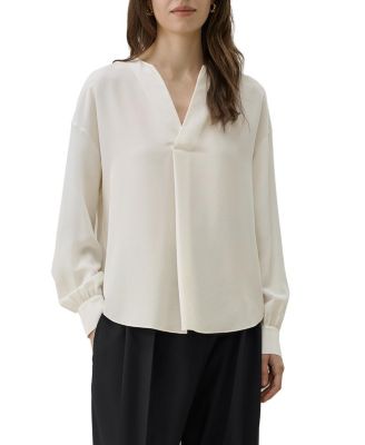 LILYSILK Women's Double Crepe Silk V-Neck Blouse