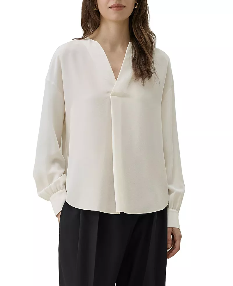 Lilysilk Double Crepe Silk V-Neck Blouse