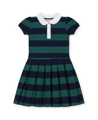 Girls' Organic Puff Sleeve Pique Polo Dress - Little Kid, Big Kid