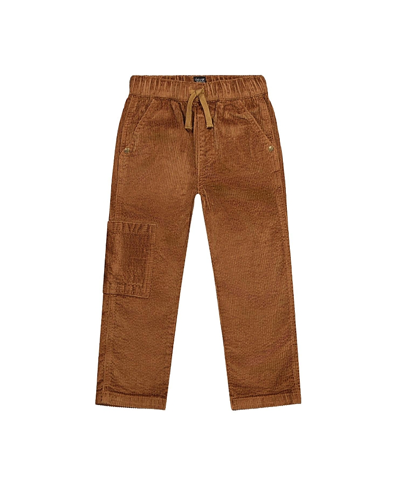 Deux par Deux Boys' Stretch Corduroy Cargo Pocket Drawstring Waist Pants - Little Kid