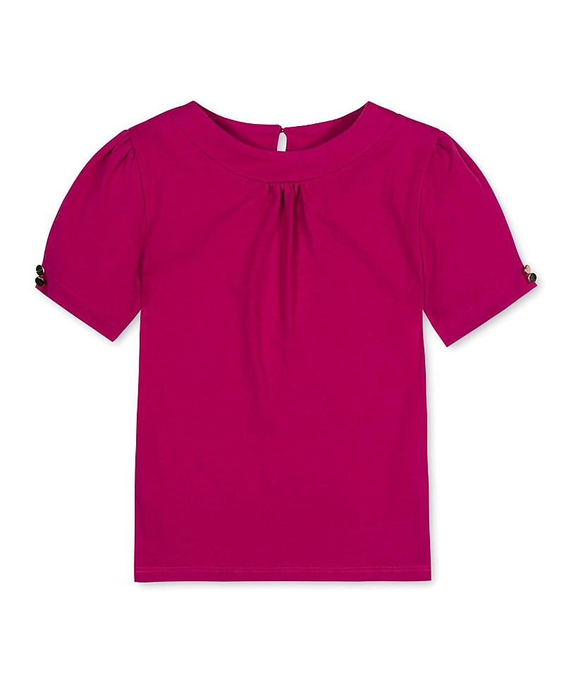 Hope & Henry Girls' Organic Puff Sleeve Knit Top - Little Kid, Big Kid
