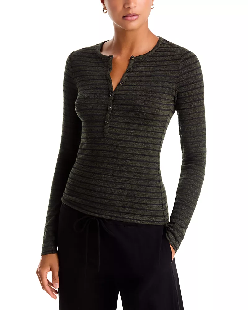 rag & bone The Knit Stripe Long Sleeve Henley