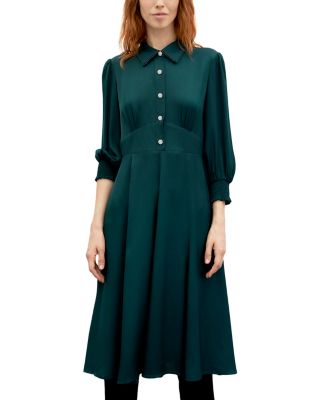 Ciel Smocked Cuff Collared Dress