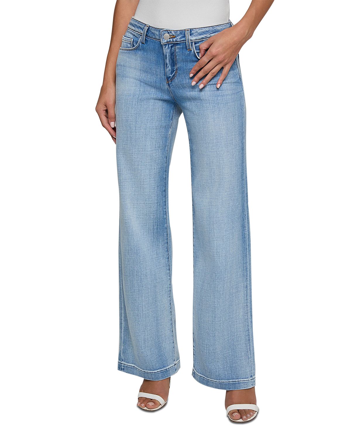 L'Agence Joanne Low Rise Wide Leg Jeans