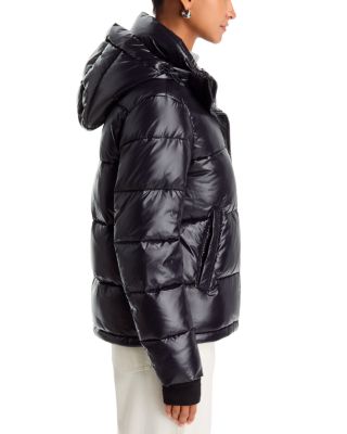 Ella Glossy Hooded Puffer Coat - Exclusive - thumbnail 5
