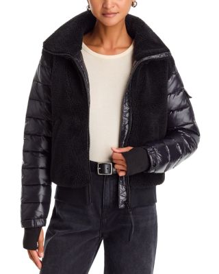 Sherpa Mixed Media Bomber Jacket - Exclusive