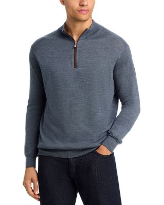 Autumn Crest Suede Trim Quarter Zip Sweater