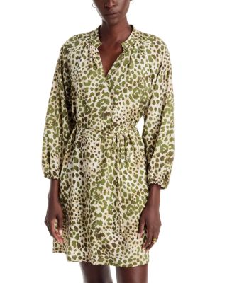 Pacific Leopard 3/4 Sleeve Tie Waist Dress