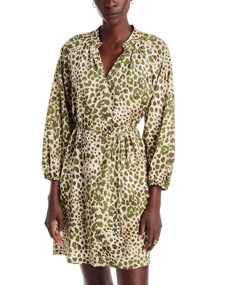 Tommy Bahama Pacific Leopard 3/4 Sleeve Tie Waist Dress
