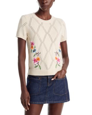 Cotton Diamond Stitch Embroidered Sweater