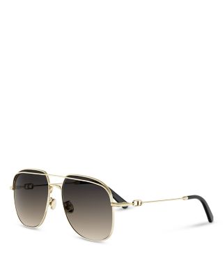 Petit CD Square Double Bridge Sunglasses, 56mm
