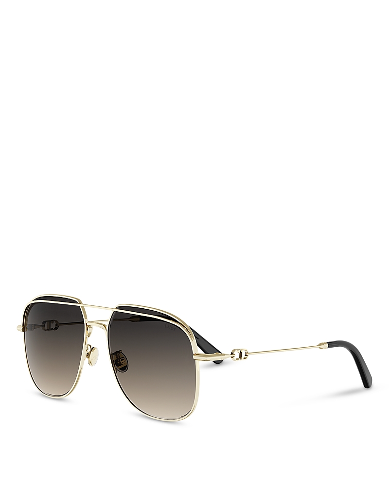 Dior Petit Cd Square Double Bridge Sunglasses, 56mm