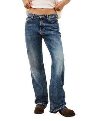 Ivana Low Rise Wide Leg Jeans in Blue Jeans