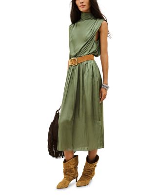 ba & sh Celea Draped Midi Dress