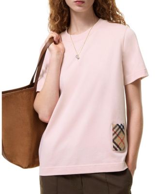  Check Label Cotton T-shirt