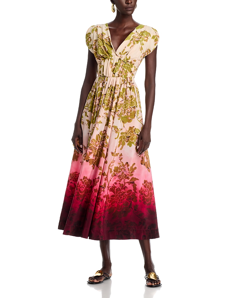 La DoubleJ Waldorf Silk Ombre Midi Dress
