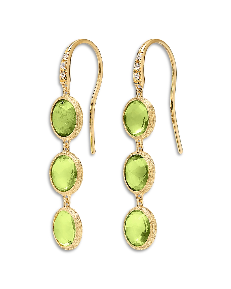 Marco Bicego 18K Yellow Gold Jaipur Color Peridot & Diamond Drop Earrings