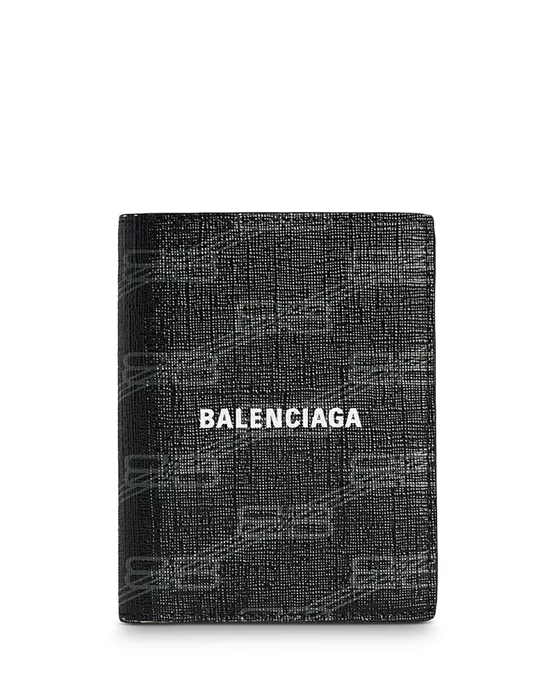 Balenciaga Signature Vertical Bifold Wallet Bb Monogram Coated Canvas