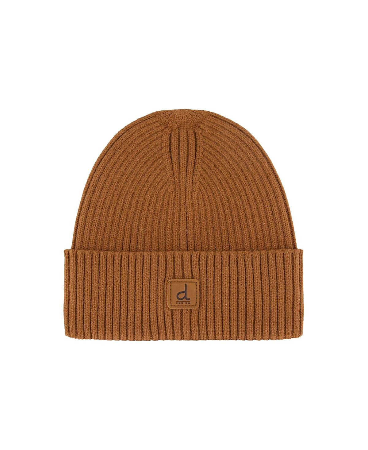 Deux par Deux Unisex Ribbed Knit Folded Cuff Logo Patch Hat - Little Kid, Big Kid
