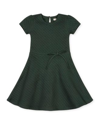  Girls' Quilted Knit Short Sleeve Skater Dress - Little Kid, Big Kid