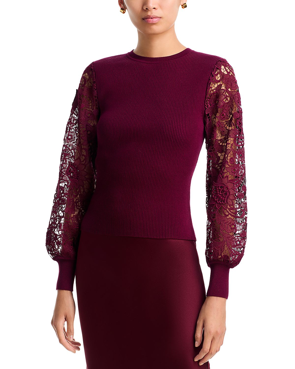 Milly Josette Lace Sleeve Sweater