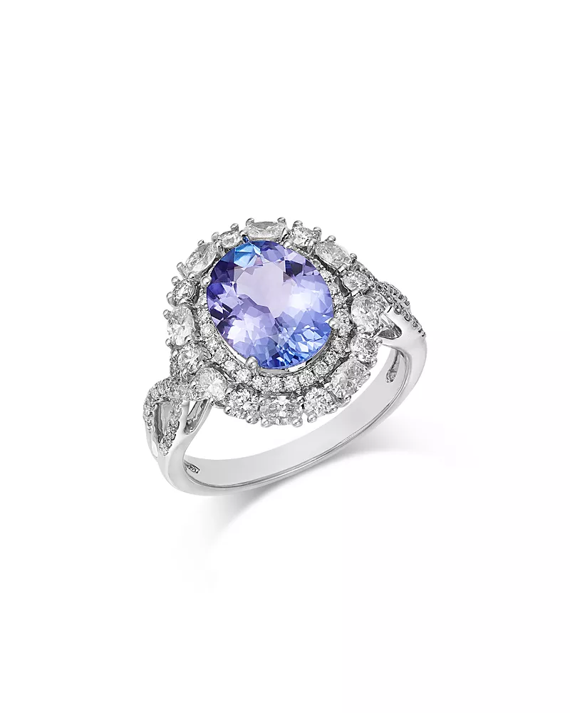 Bloomingdale's Fine Collection Diamond & Tanzanite Ring in 14K White Gold