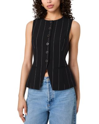 Wide Pinstripe Sleeveless Vest