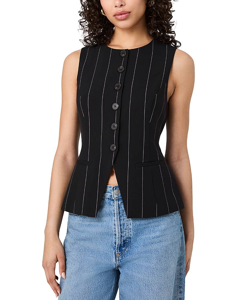 French Connection Wide Pinstripe Sleeveless Vest
