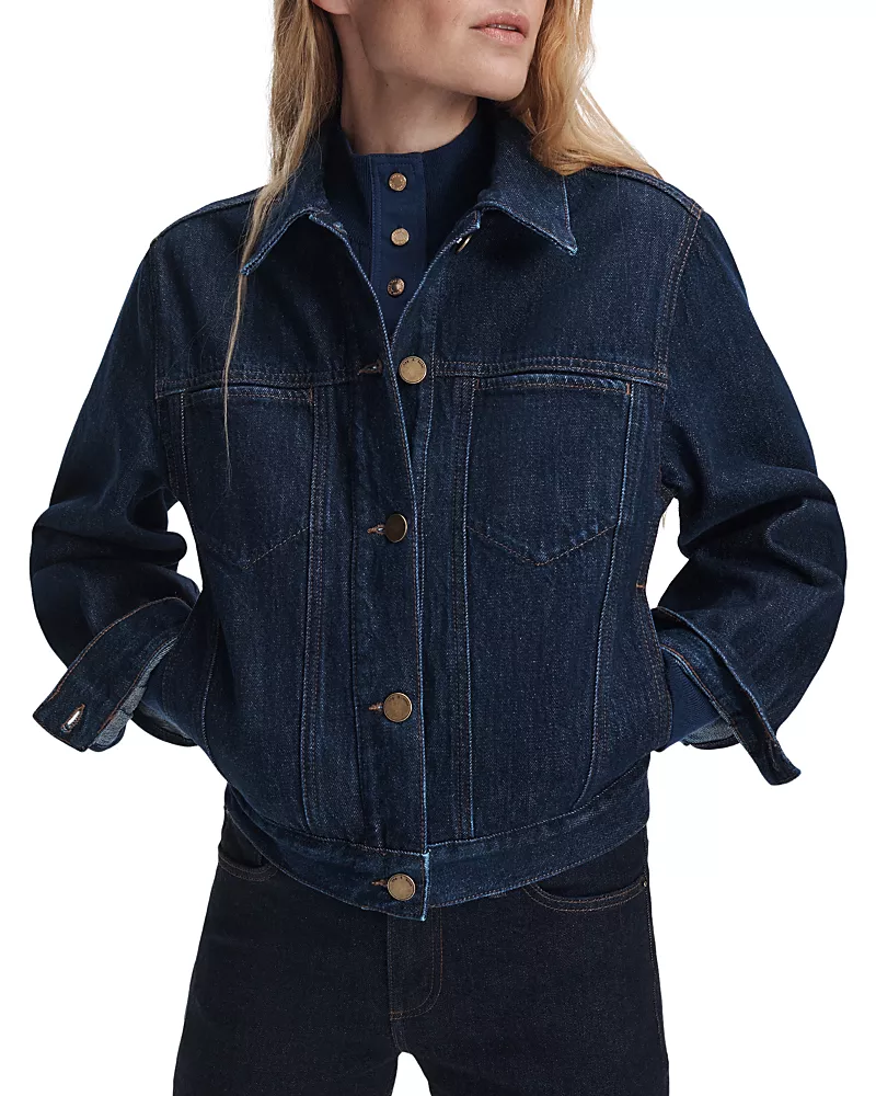 rag & bone Marie Trucker Jean Jacket in Dark Rinse