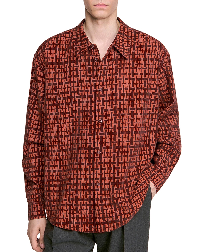 Sandro Velvet Flocking Thread Shirt