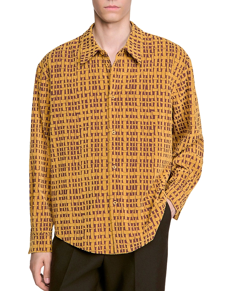 Sandro Velvet Flocking Thread Shirt