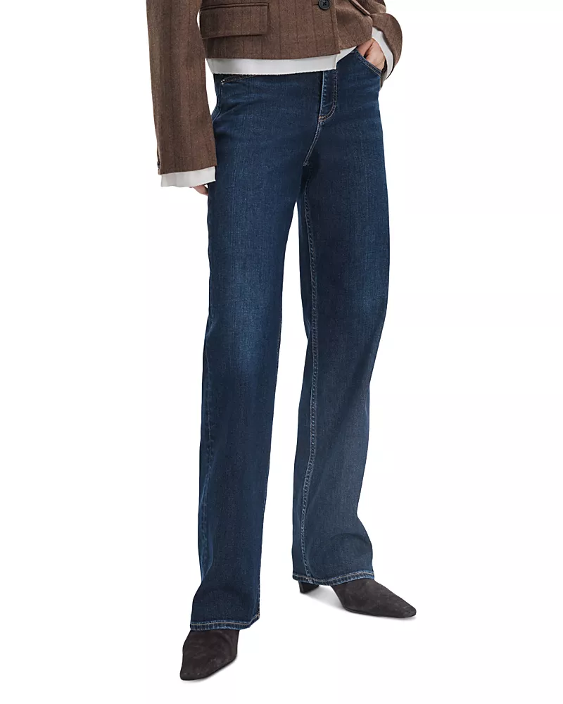 rag & bone Shea High Rise Cotton Stretch Full Straight Jeans in Luna