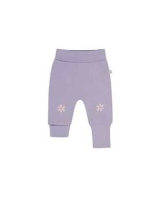 Girls' Organic Cotton Foldover Waist Flower Evolutive Pants - Baby