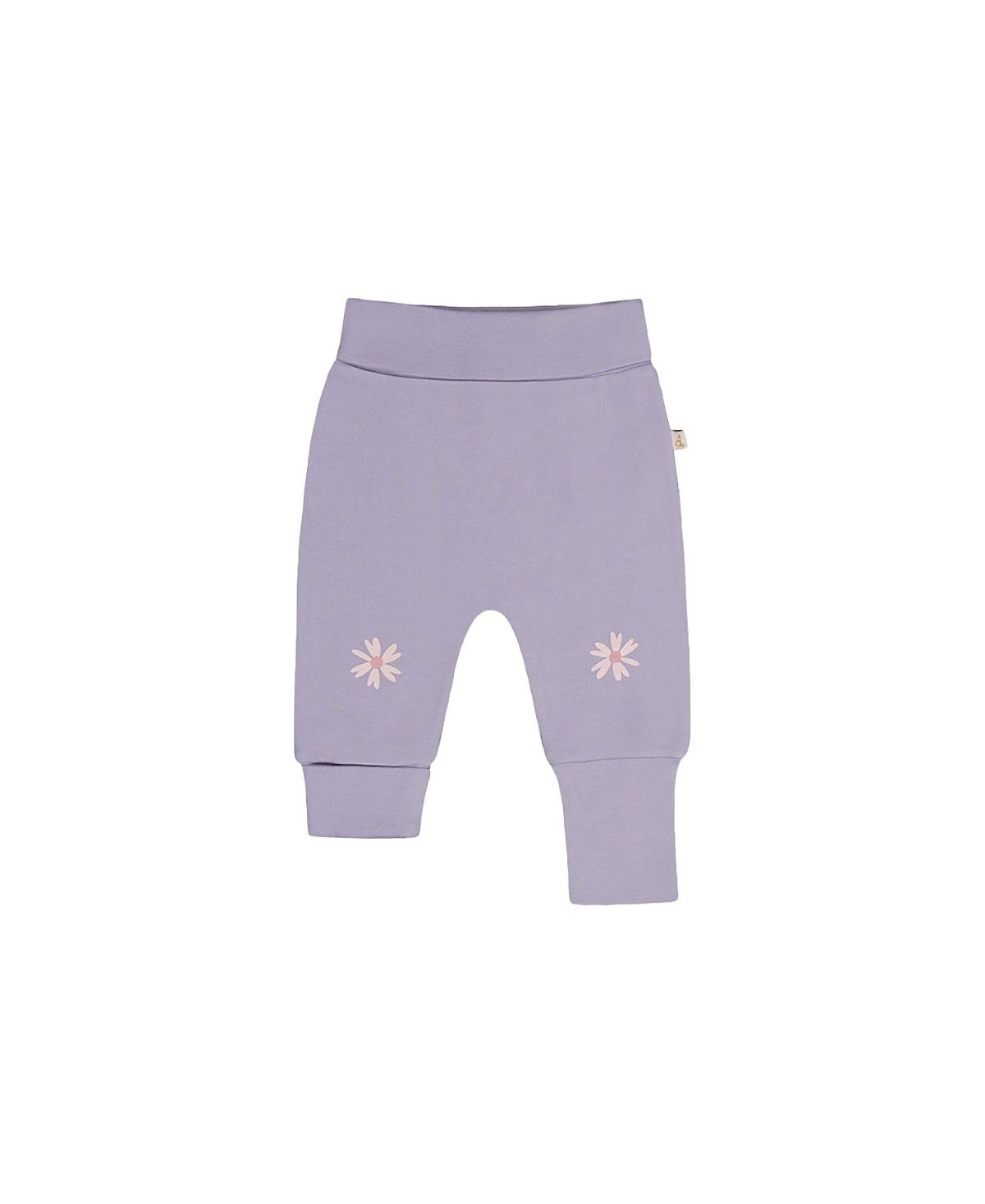 Deux par Deux Girls' Organic Cotton Foldover Waist Flower Evolutive Pants - Baby