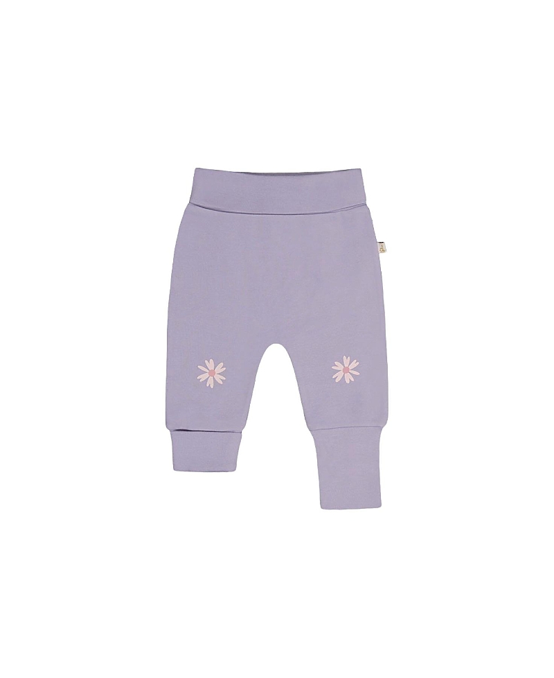 Deux par Deux Girls' Organic Cotton Foldover Waist Flower Evolutive Pants - Baby