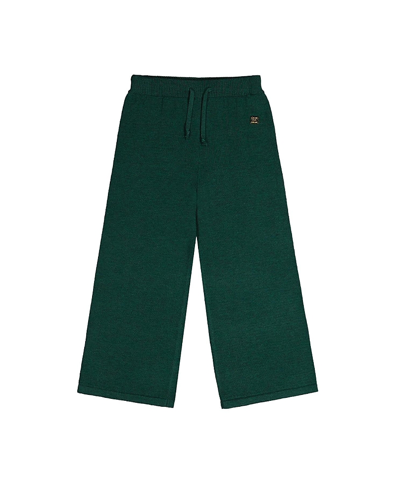 Deux par Deux Girls' Knitted Drawstring Waist Wide Leg Flare Pants - Little Kid