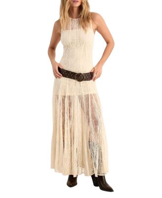 Lace Godet Hem Maxi Dress